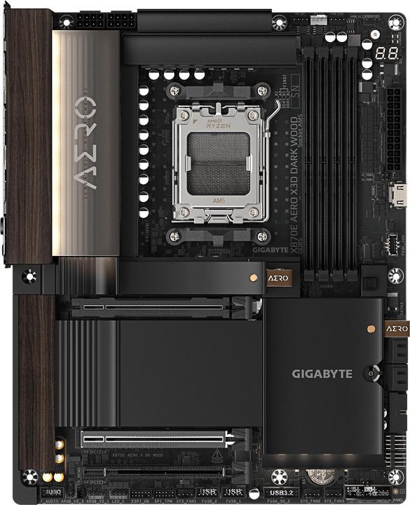 Actual product image Gigabyte MK X870E AERO X3D DARK WOOD (AM5, AMD X870E, ATX)