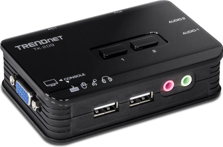 Actual product image Trendnet TK-209K 2-way USB KVM switch kit with audio
