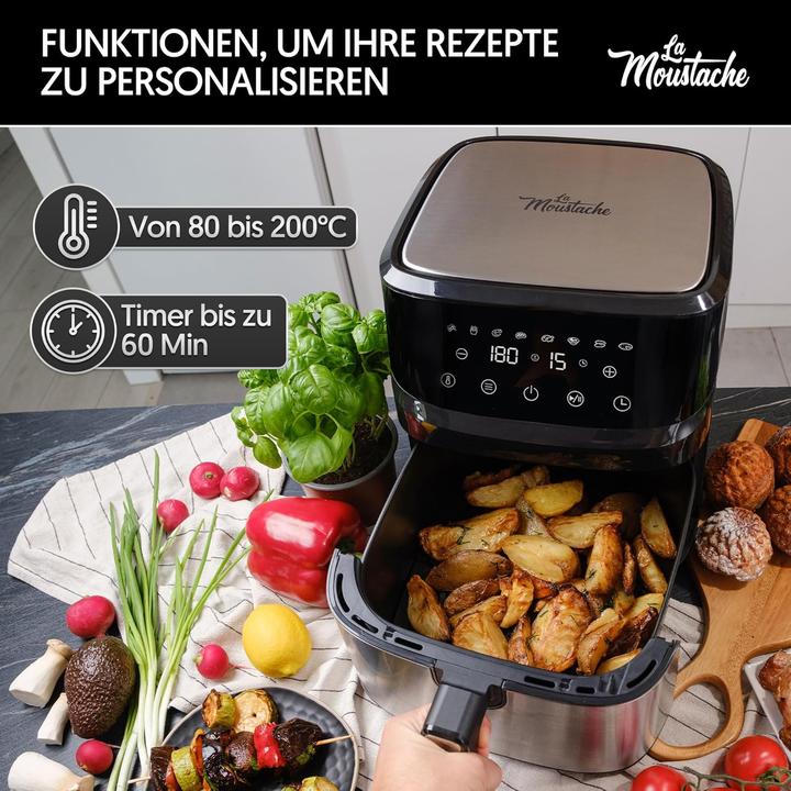 Immagine prodotto Moustache Heissluftfritteuse XL mit 6 Kochfunktionen (6,5L)