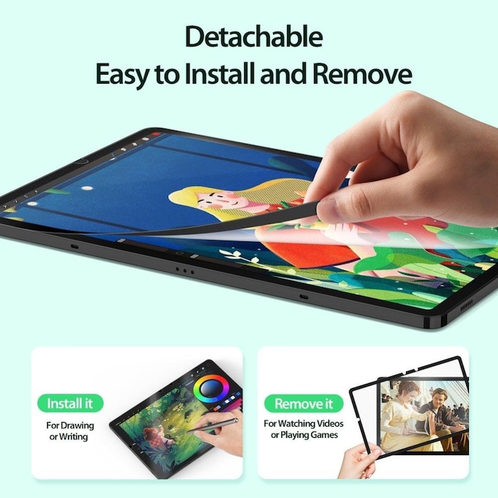 Produktbild Dux Ducis Naad Paperfeel Schutzfolie Tab S8/S7 - Schwarz (1 Stück, Galaxy Tab S9, Galaxy Tab S8, Galaxy Tab S7)