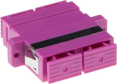 Actual product image ACT Fiber optic SC duplex adapter multimode OM4. Connectors: SC/SC Sc duplex adapter om4 violet