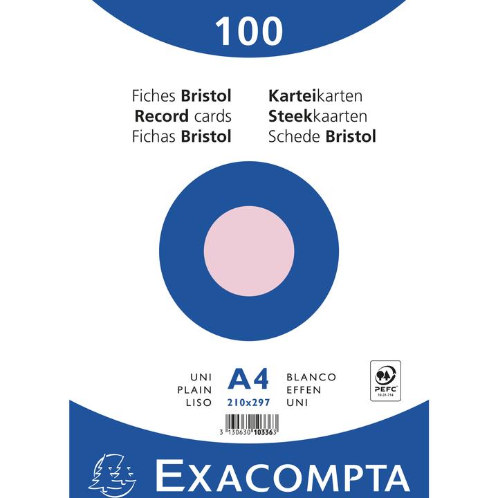 Produktbild Exacompta Karteikarten (210 x 297 mm, 205 g/m², 100 x)