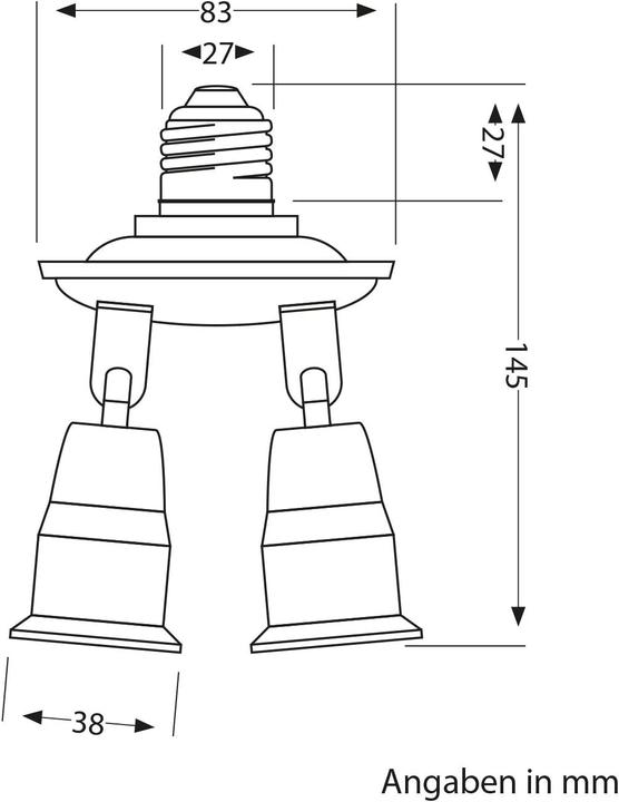 Actual product image Ledscom.de E27 4-fach Splitter-Adapter Set (3 Stück)