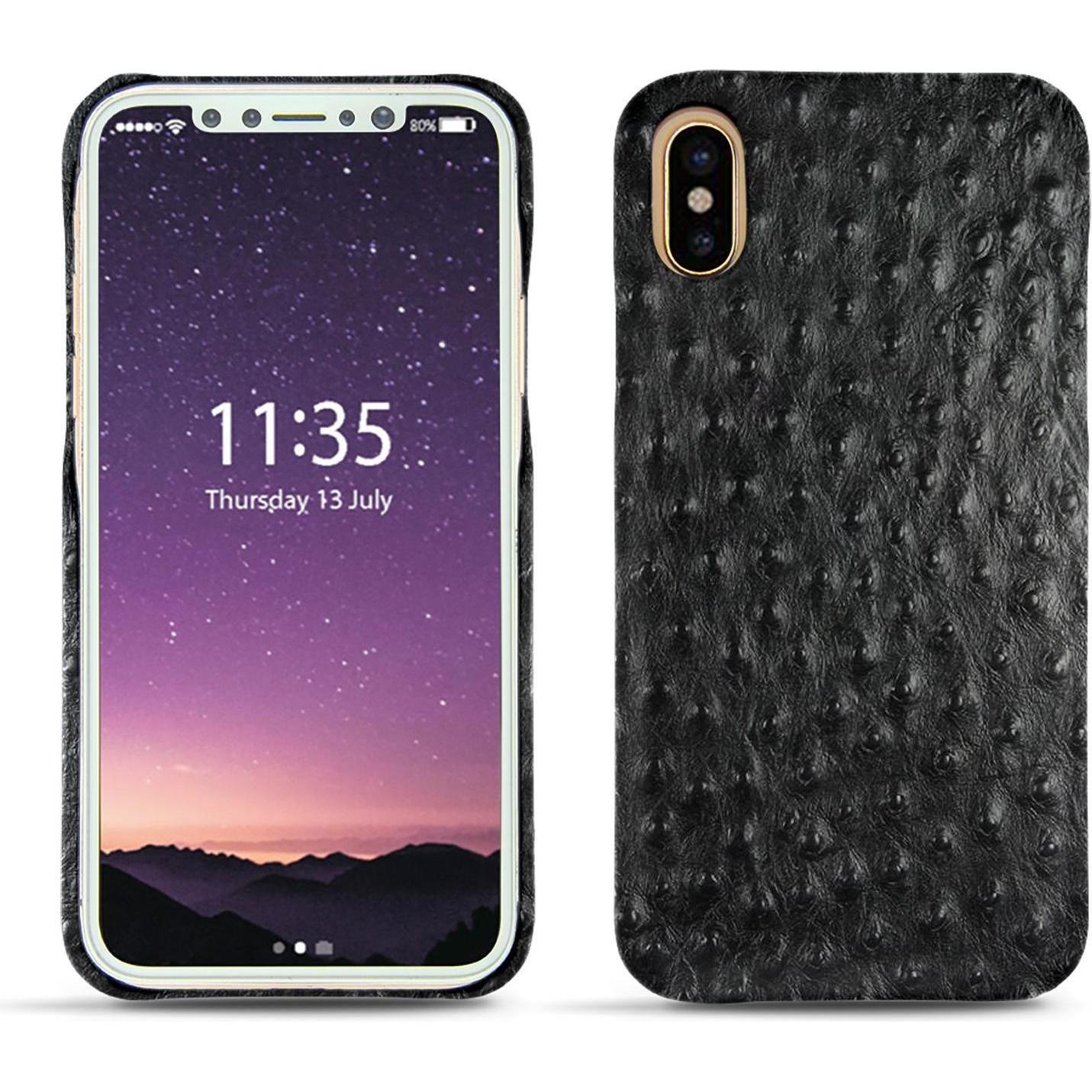 Noreve Lederschutzhülle (Apple iPhone XS), Smartphone Hülle, Schwarz
