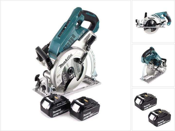 Produktbild Makita DRS 780 T Akku Handkreissäge 36V ( 2x18V ) 185 mm Brushless + 2x Akku 5,0Ah - ohne Ladegerät
