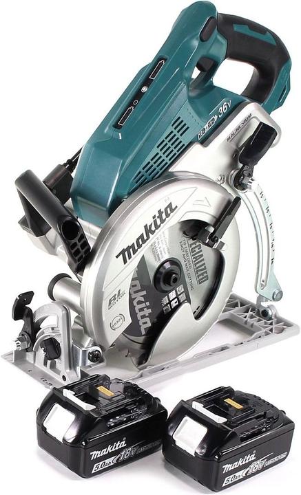 Produktbild Makita DRS 780 T Akku Handkreissäge 36V ( 2x18V ) 185 mm Brushless + 2x Akku 5,0Ah - ohne Ladegerät