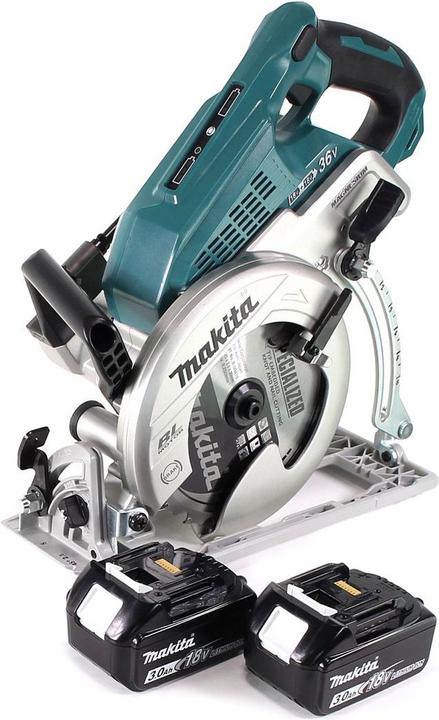 2x BL 1830 B Akku mit 3, 0 Ah - 18 V und LED Ladestandsanzeige, ohne Ladegerät, 1x Makita Kreissägeblatt, 1x Sechskantstiftschlüssel 5 mm, 1x Makita DRS 780 Z Akku Handkreissäge 36V ( 2x18V ) 185 mm