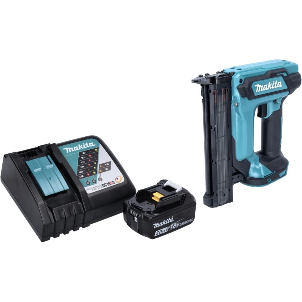 Thumbnail - Makita, Tacker + Nagelpistole, DFN 350 RF1 Akku Stauchkopfnagler 18 V 15 - 35 mm + 1x Akku 3,0 Ah + Ladegerät