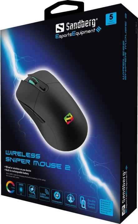 Actual product image Sandberg Sniper Mouse 2 (Cable, Wireless)