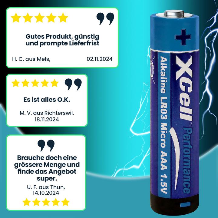 Actual product image XCell Set of 100 batteries type AAA (Micro), LR03, alkaline, 1.5V (100 pcs., AAA)