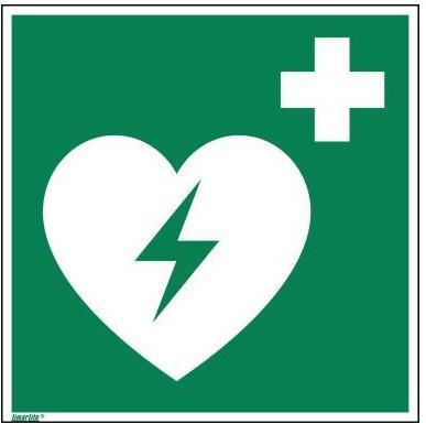 Neutralware Hinweisschild 20 x 20 cm (B x H) E010 Defibrillator als Fahnenschild Hart-PVC