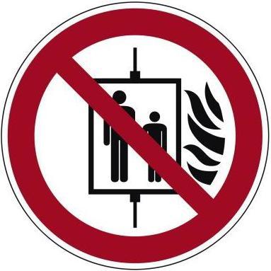 Neutralware, Hausnummer + Türschild, Hinweisschild P020 Aufzug im Brandfall nicht benutzen Hart-PVC