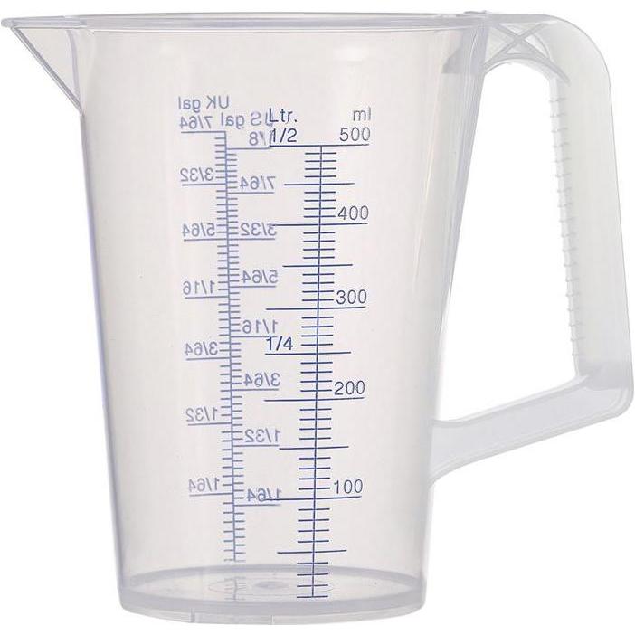 Pressol Messbecher 0,5 l blau bedruckte Skala Polypropylen, Messbecher, Blau