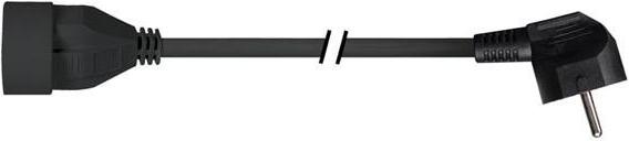 Produktbild Velleman VERLÄNGERUNGSKABEL - 1.5 m - WINKELSTECKER - SCHWARZ (1.50 m, CEE 7/5)