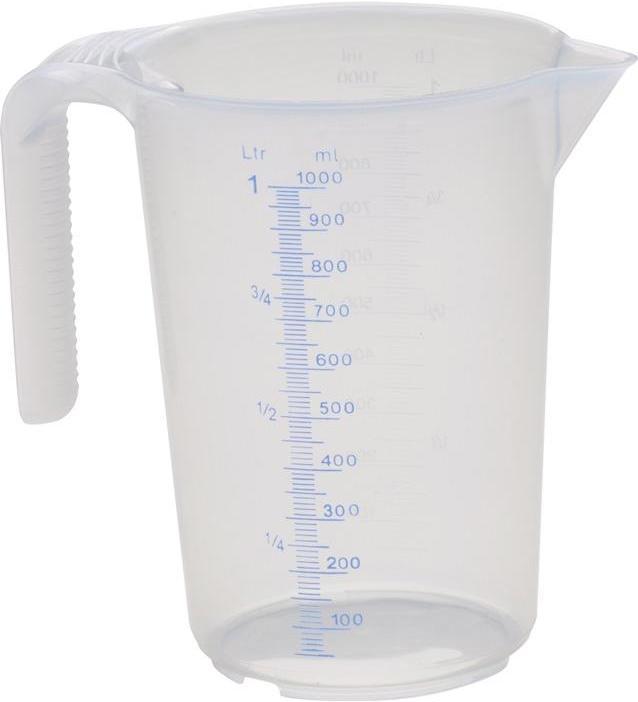Actual product image Hünersdorff Measuring jug 1000 ml polypropylene transparent D117xH165mm handle open (1000 ml)