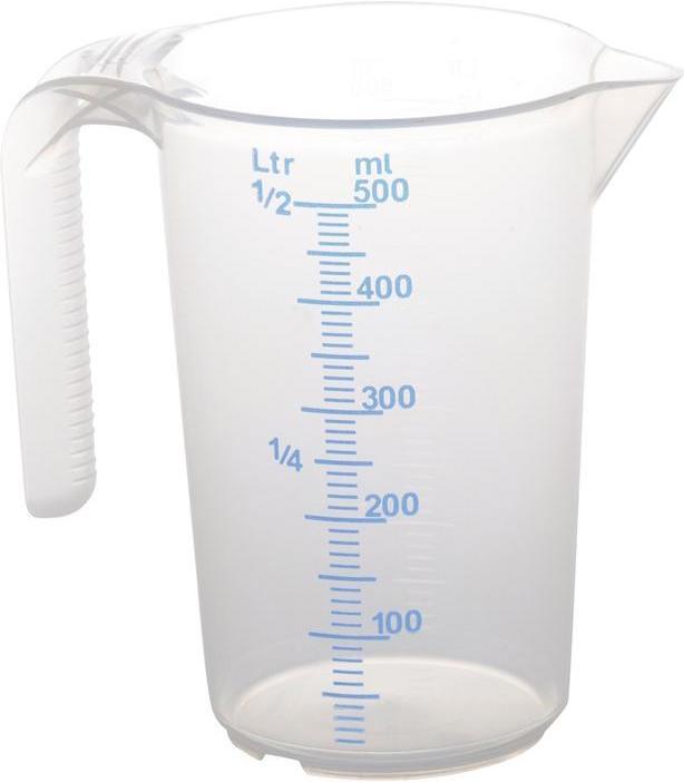 Hünersdorff Measuring jug 500 ml polypropylene transparent D90xH135mm handle open (500 ml)