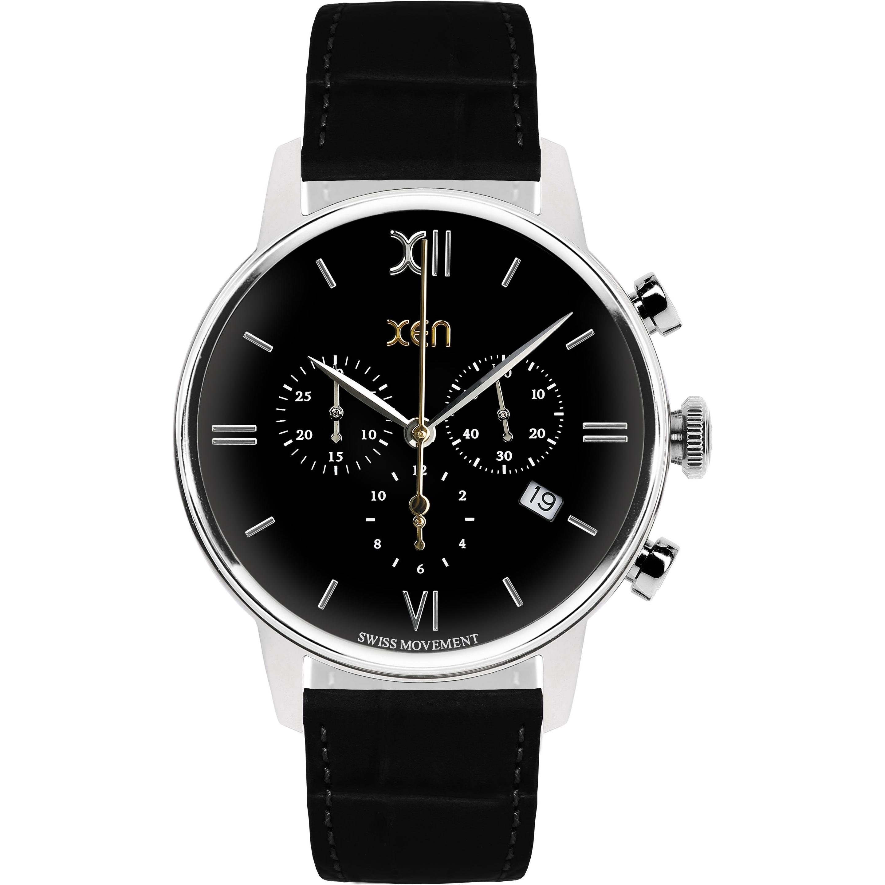 Xen, Armbanduhr, Armbanduhr Chronograph XQ0308, Schwarz, (Chronograph, 41 mm)