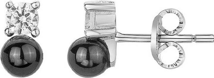 Actual product image Ceranity Silver Earrings - Black Ceramic - Zirconia (Ceramic)