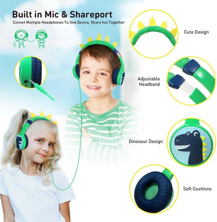 Actual product image PhoneLook Cool wireless Bluetooth 5.3 headphones for kids with 85dB muted volume and fun design