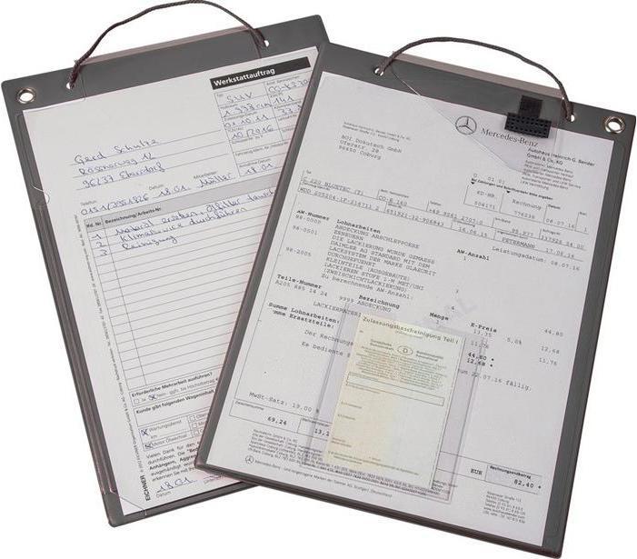 Produktbild Eichner Auftragstasche mit Klettverschluss u.2 Fächer DIN A4 anthrazitgrau (A4, 10x)