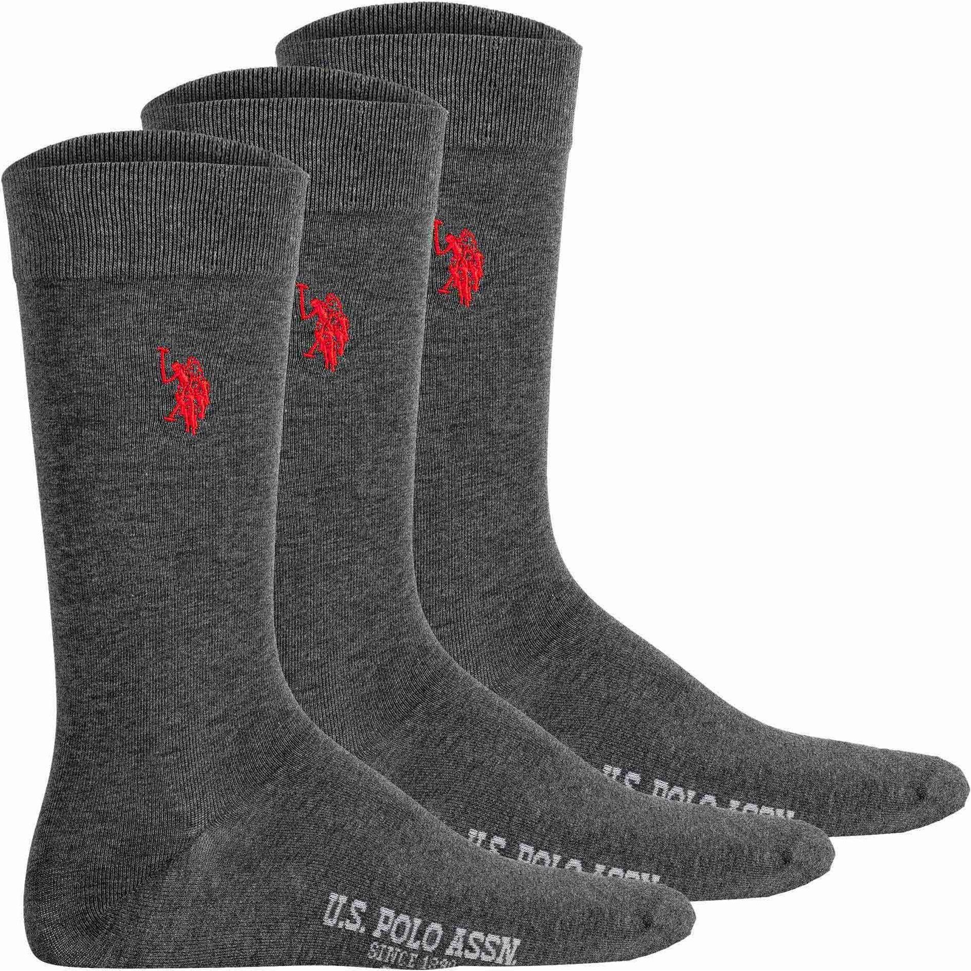 U.S. Polo, Herren, Socken, Socken Business Bequem sitzend, Grau, (3er Pack, 39 - 42)