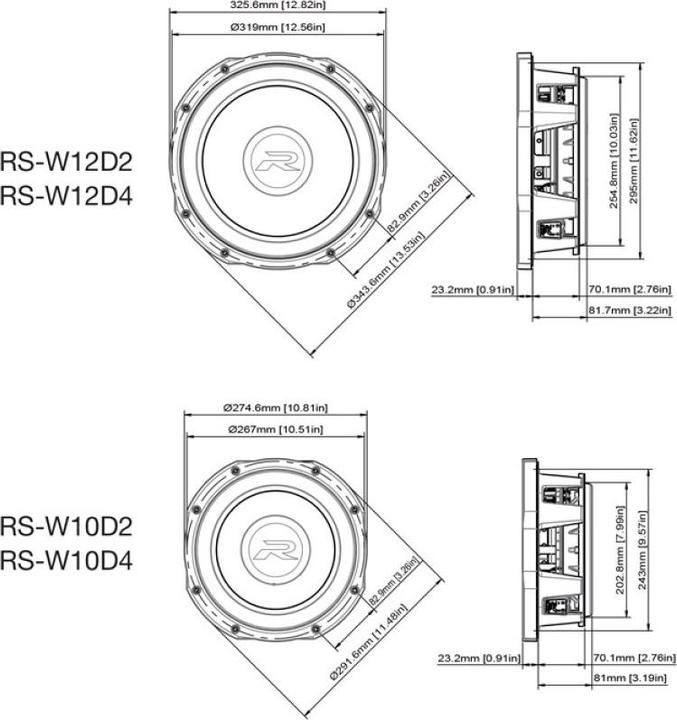 Actual product image Alpine RS-W10D2 (1800 W, 25 cm)