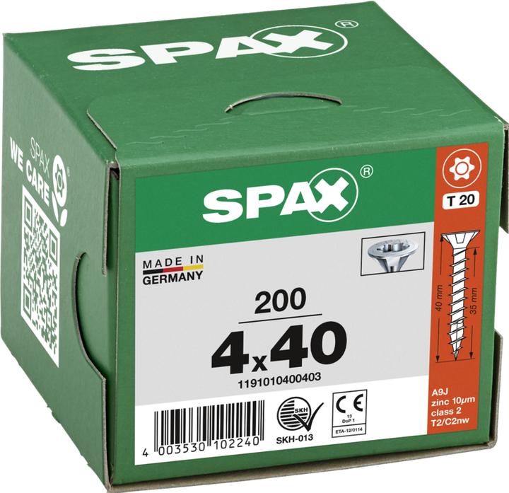 Produktbild Spax Universalschrauben 4 x 40 mm, 200 Stück (200 Schrauben pro Stück)