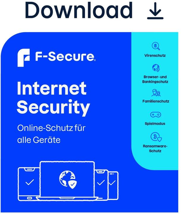 Immagine prodotto F-Secure Internet Security per tutti i dispositivi (ex SAFE) 1 anno/1 dispositivo Download (1 Utente, 1 Dispositivi/Utenti, 12 mesi)