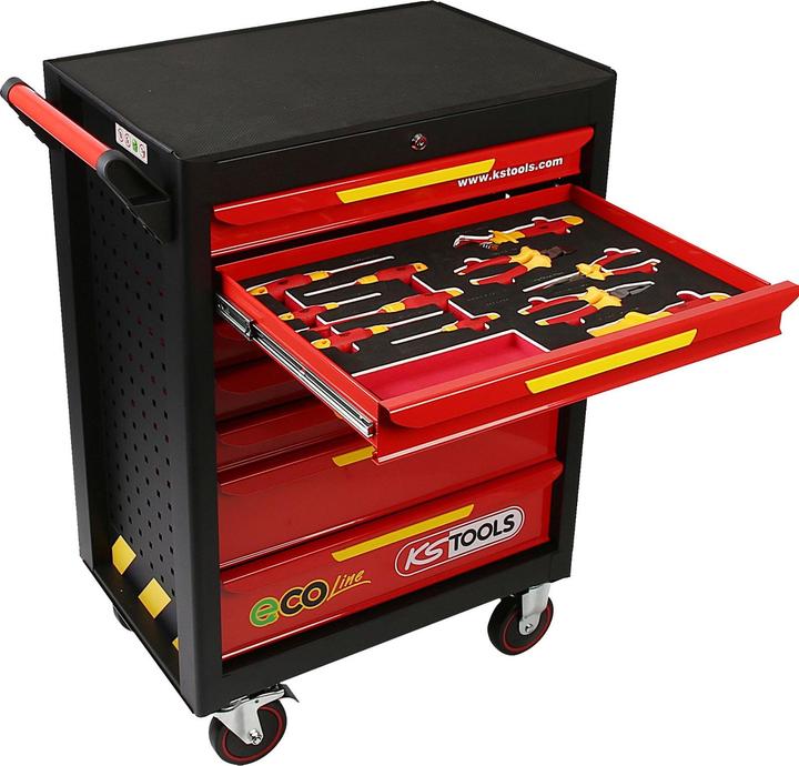 Actual product image KS Tools ECOline workshop trolley with 42 insulated tools for hybrid and electric vehicles ( 11 (44 x)