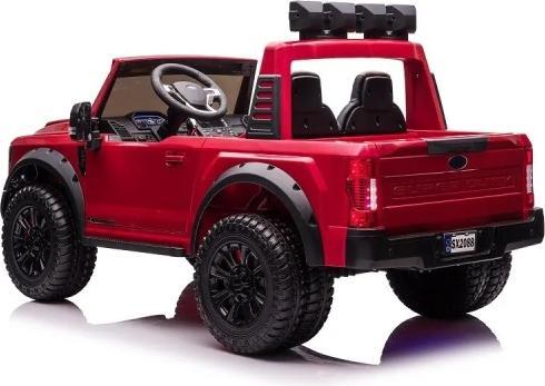 Actual product image Es-toys Elektro Kinderauto „Ford Super Duty“ – lizenziert – 24V10A – MP3 + Leder + EVA - Rot (24 V)