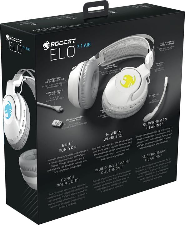 Produktbild Roccat Elo 7.1 Air kabellose Kopfhörer | Weiss (Kabellos)