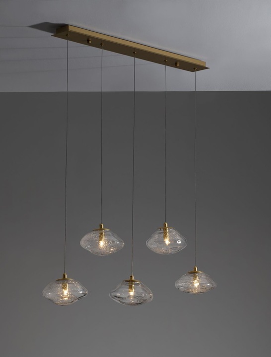 Actual product image Nova Luce KING pendant light G9 5-fold gold 80x16x180cm dimmable 9006050