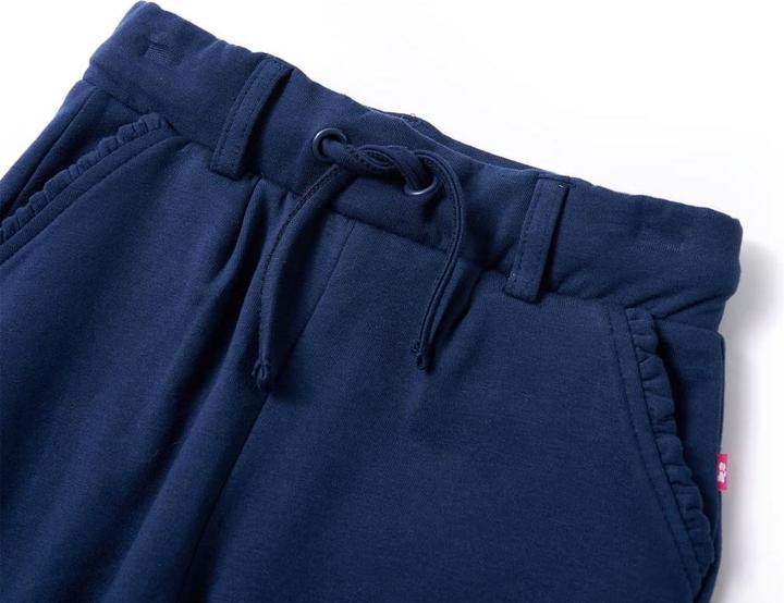 Actual product image vidaXL Children's trousers with drawstring navy blue 128,Material: 95 (128)