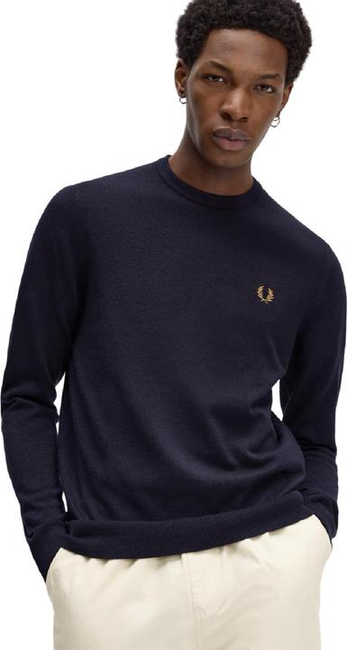 Actual product image Fred Perry Classic Crew Neck Jumper Navy (S)