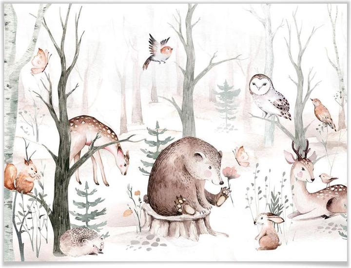 Immagine prodotto Trenddeko Amici animali nella foresta (80 x 60 cm)