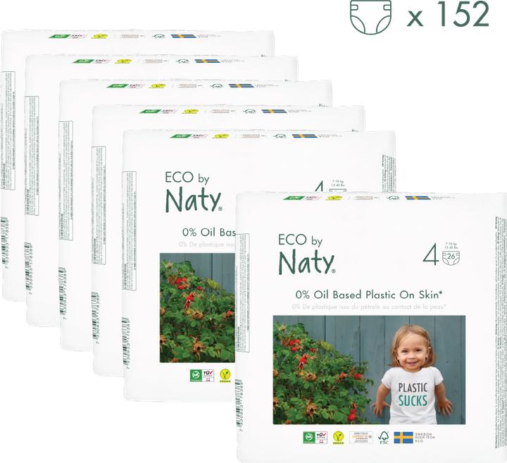 Actual product image Naty Organic diaper (Size 4, Monthly box, 156 Piece)