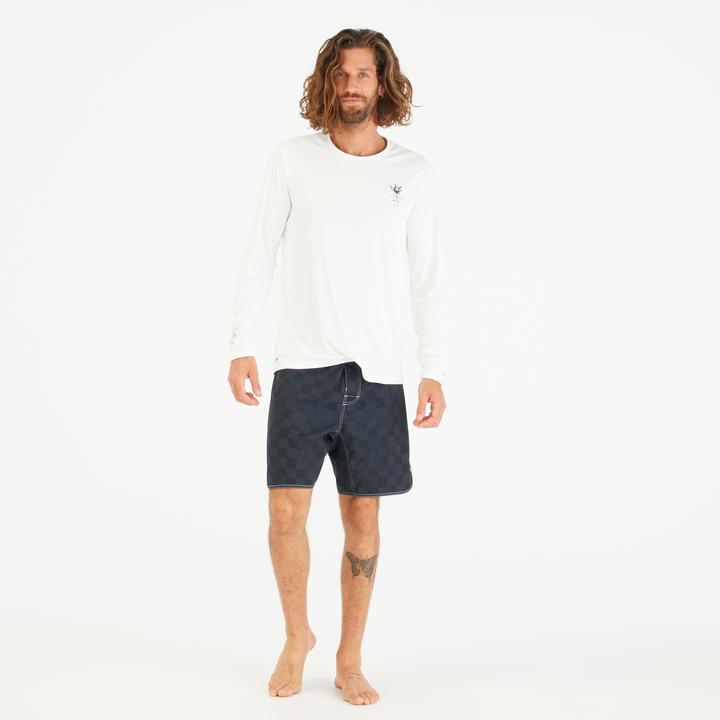 Image du produit Olaian tee shirt de surf manches longues UPF50+ homme - flower blanc (L)