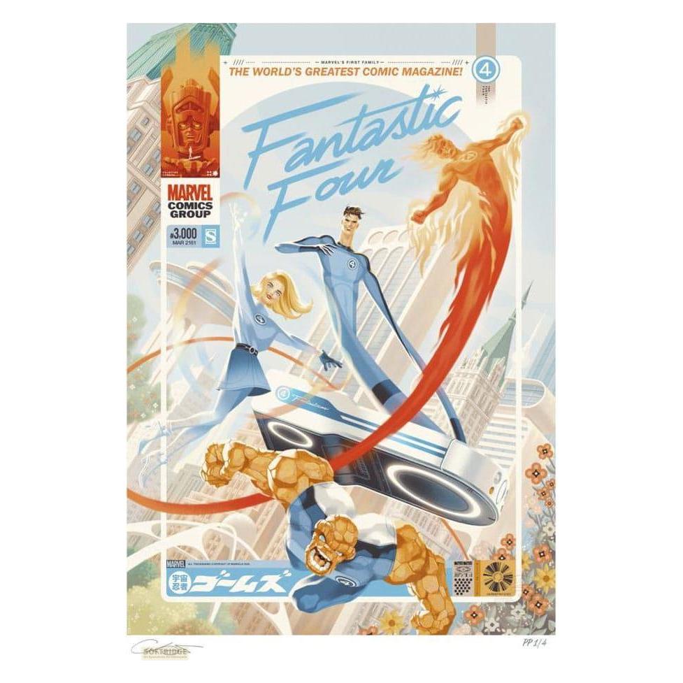 Sideshow, Foto's, Marvel Fantastic Four #48 Impressie Kunstdruk Marvel's Eerste Familie, The Fantastic Four! 61 X 41 (61 X 41 Cm)