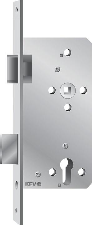 KFV Mortice lock (to DIN) 154 1/2 PZW, left, DM65, angular, antique silver-coloured