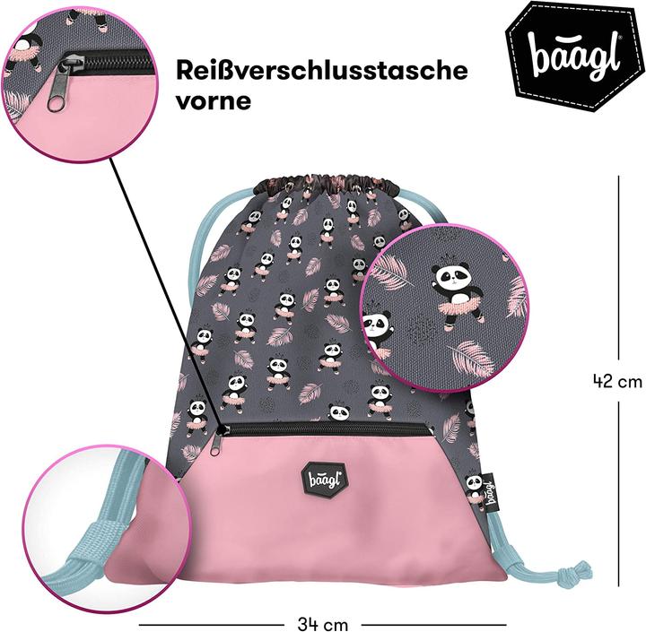 Image du produit Baagl Set de cartables, 3 pièces, Panda Nouveau (18 l)