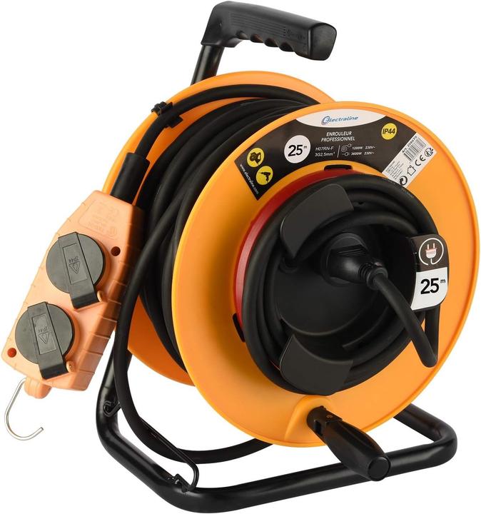 Actual product image Electraline Professional Electric Cable Reel with 4 Outlets and Fixed Circuit Board (25 m, 2.50 mm²)
