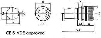 Produktbild Fusibles Lac SICHERUNGSHALTER - EINBAU - 5 x 20 mm (6.30 A)
