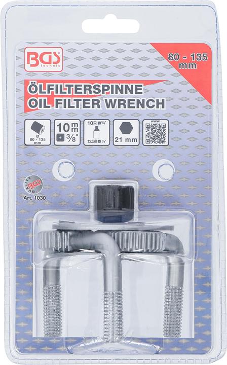 Actual product image BGS Oil Filter Wrench, 3-arm for Oil Filter Ø 80 - 135 mm