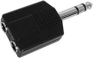 Velleman DUAL FEMALE 6.35mm STEREO JACK TO MALE 6.35mm STEREO JACK