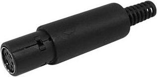 Actual product image Velleman Female 4p Mini-Din Plug - Black (Mini DIN)