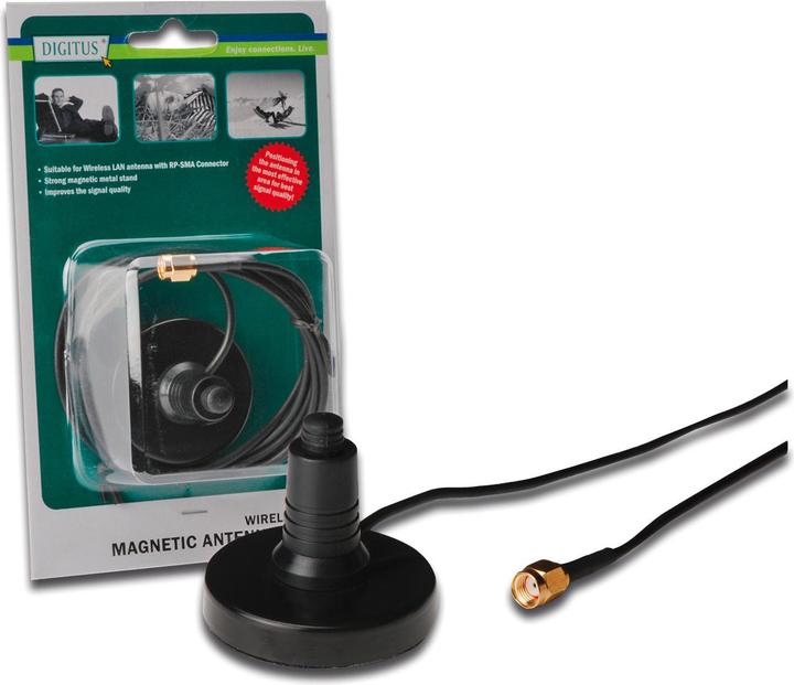 Produktbild Digitus Coax Kabel mit Magnetfusshalter für WLAN Antenne (WLAN)