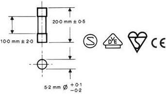 Image du produit Perel JEU DE FUSIBLES - LENTS - 100 pcs - 5 x 20 mm