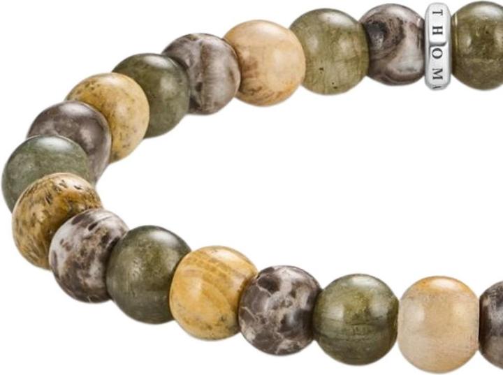 Immagine prodotto Thomas Sabo Armband Labradorit und Crocodile Jasper (19 cm, Argento sterling)