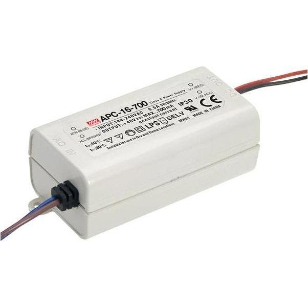 MeanWell, Zubehör Beleuchtung, LED-TREIBER - KONSTANTSTROM - 1 AUSGANG - 700 mA - 16 W