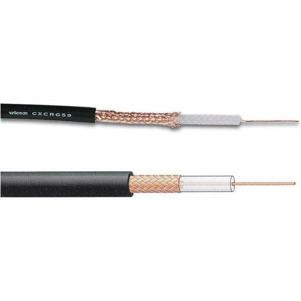 Cables Koaxkabel Rg-59 B/U Mil Schwarz, Elektronikkabel + Stecker